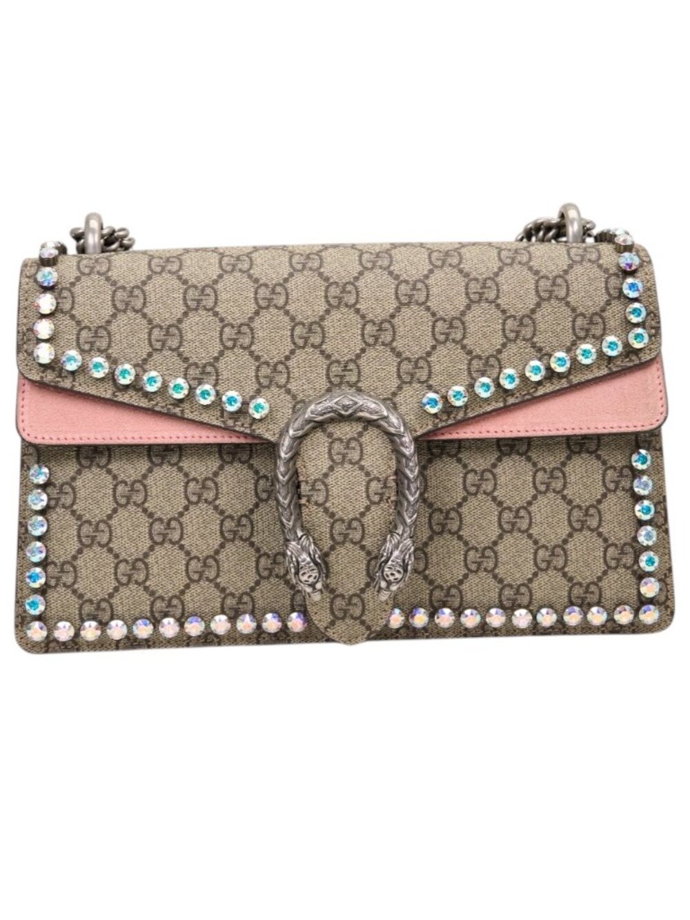 Gucci GG Dionysus Supreme Crystal Studded Medium Shoulder Bag